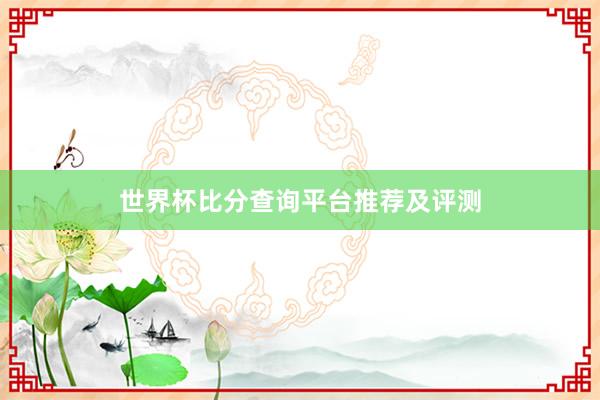 世界杯比分查询平台推荐及评测
